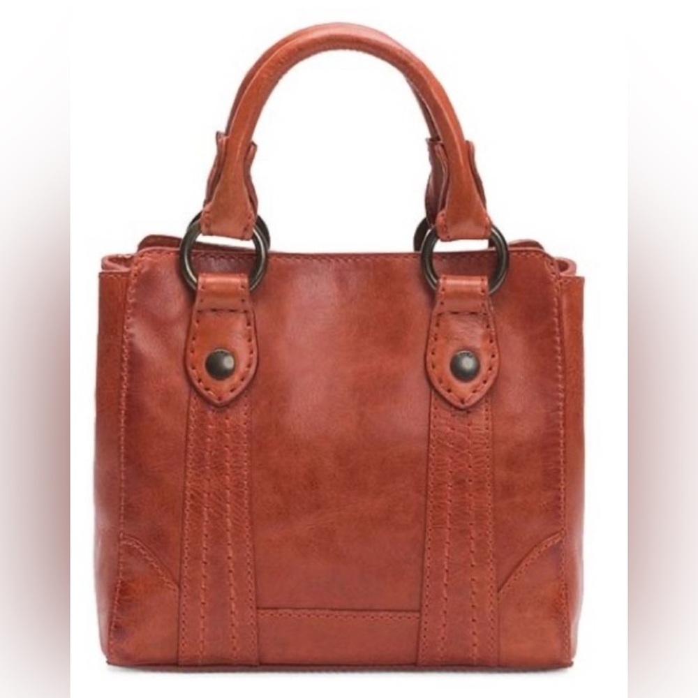 FRYE Melissa Burnt Orange Mini Crossbody Leather Handbag - Picture 2 of 14